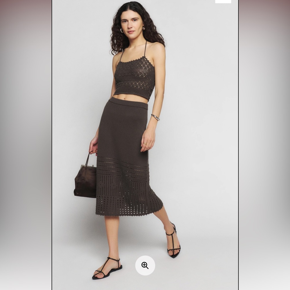 Reformation Carter Novelty Knit Skirt (Color: putty, Size: XS)